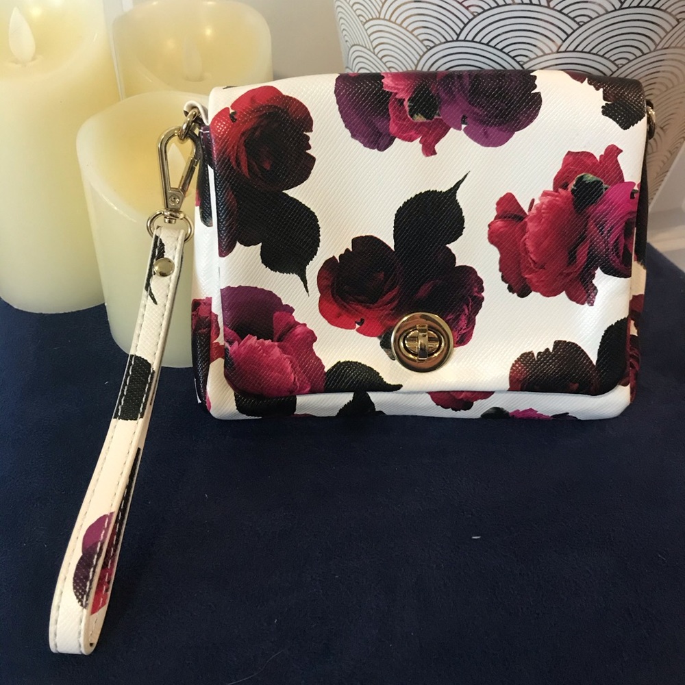 Clutch or cross body rose purse